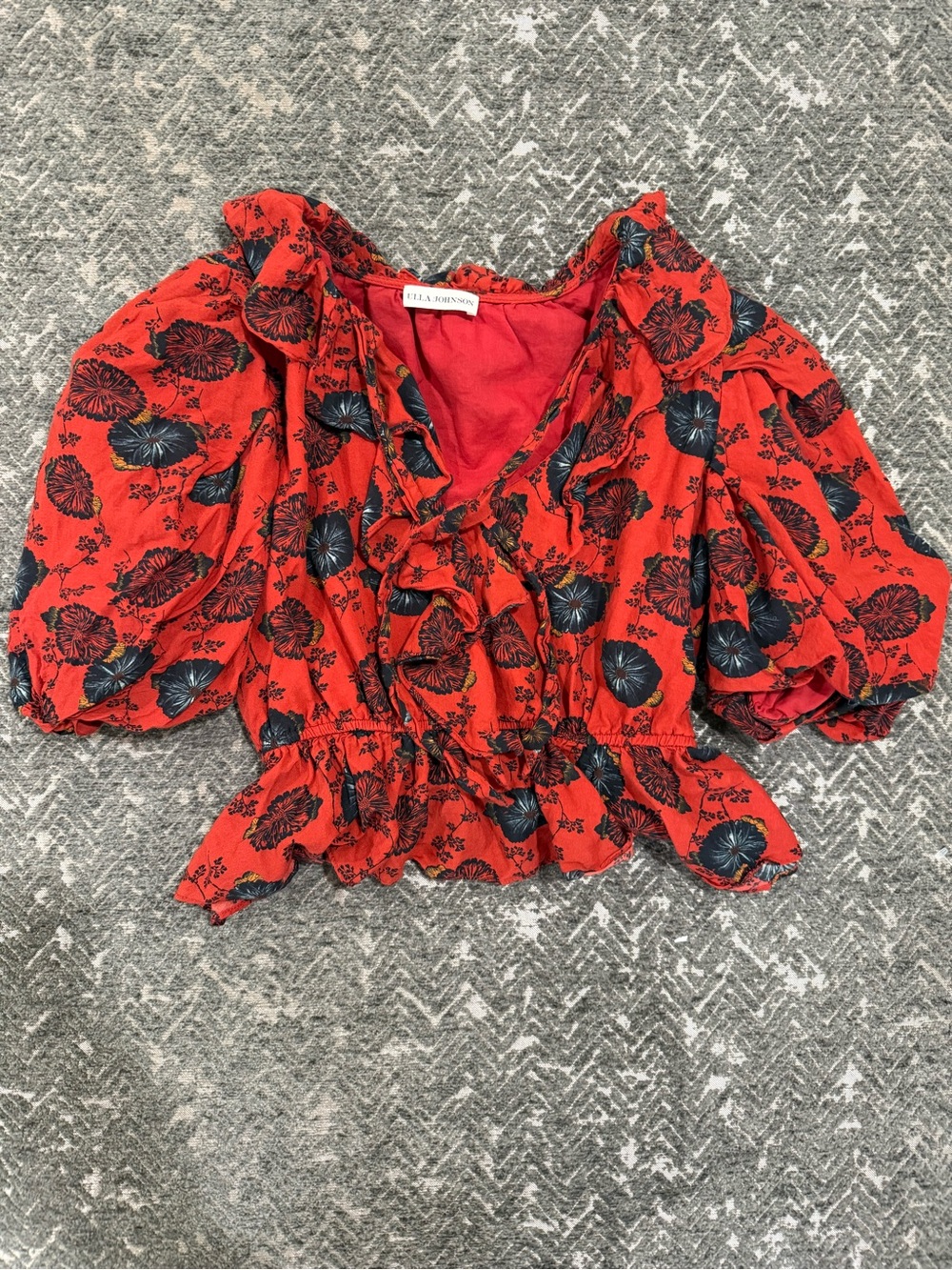Ulla Johnson Nadia Blouse in Poppy (Size 2)